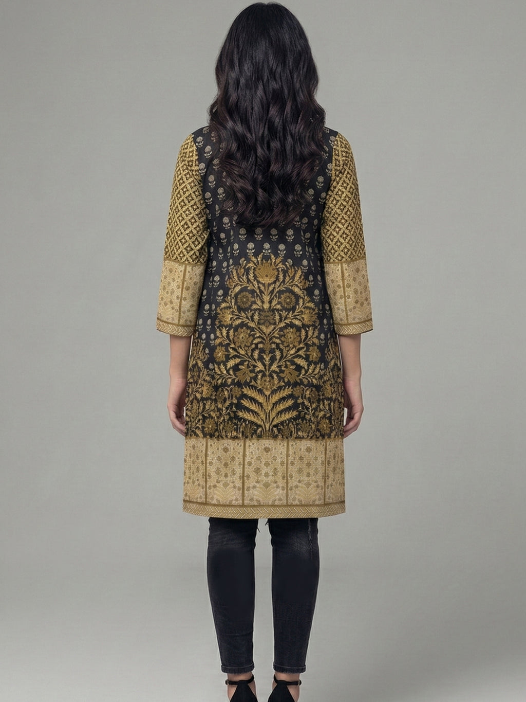 Heritage Print Cotton Lawn Straight Kurti